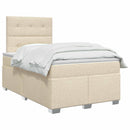 vidaXL Boxspring ágy matraccal Krémszínű 120 x 200 cm Szövet