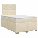 vidaXL Boxspring ágy matraccal Krémszínű 120 x 200 cm Szövet