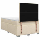 vidaXL Boxspring ágy matraccal Krémszínű 120 x 200 cm Szövet