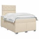 vidaXL Boxspring ágy matraccal Krémszínű 120 x 200 cm Szövet