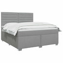 vidaXL Boxspring ágy matraccal Világosszürke 140 x 190 cm Szövet