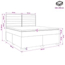 vidaXL Boxspring ágy matraccal Világosszürke 140 x 190 cm Szövet