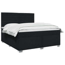 vidaXL Boxspring ágy matraccal fejtámlával Fekete 140 x 190 cm Szövet