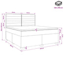 vidaXL Boxspring ágy matraccal Sötét Barna 140 x 190 cm Szövet
