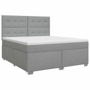 vidaXL Boxspring ágy matraccal Világosszürke 140 x 190 cm Szövet