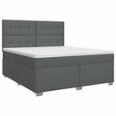 vidaXL Boxspring ágy matraccal Sötétszürke 140 x 190 cm Szövet