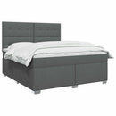 vidaXL Boxspring ágy matraccal Sötétszürke 140 x 190 cm Szövet