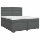 vidaXL Boxspring ágy matraccal Sötétszürke 140 x 200 cm Szövet
