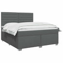 vidaXL Boxspring ágy matraccal Sötétszürke 140 x 200 cm Szövet