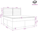 vidaXL Boxspring ágy matraccal Sötétszürke 140 x 200 cm Szövet