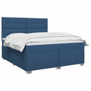 vidaXL Boxspring ágy matraccal fejtámlával Kék 160 x 200 cm Szövet