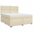 vidaXL Boxspring ágy matraccal Krémszínű 160 x 200 cm Szövet