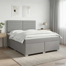 vidaXL Boxspring ágy matraccal Világosszürke 140 x 190 cm Szövet