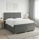 vidaXL Boxspring ágy matraccal Sötétszürke 140 x 200 cm Szövet