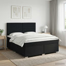 vidaXL Boxspring ágy matraccal fejtámlával Fekete 180 x 200 cm Szövet