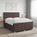 vidaXL Boxspring ágy matraccal Sötét Barna 140 x 190 cm Szövet