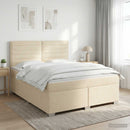 vidaXL Boxspring ágy matraccal Krémszínű 160 x 200 cm Szövet