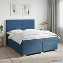 vidaXL Boxspring ágy matraccal fejtámlával Kék 180 x 200 cm Szövet