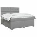 vidaXL Boxspring ágy matraccal Világosszürke 180 x 200 cm Szövet