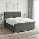vidaXL Boxspring ágy matraccal Sötétszürke 140 x 190 cm Szövet