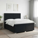 vidaXL Boxspring ágy matraccal Fekete 160 x 200 cm Szövet