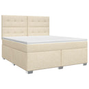 vidaXL Boxspring ágy matraccal Krémszínű 180 x 200 cm Szövet