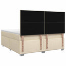vidaXL Boxspring ágy matraccal Krémszínű 180 x 200 cm Szövet