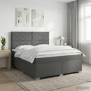 vidaXL Boxspring ágy matraccal Sötétszürke 140 x 200 cm Szövet