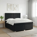 vidaXL Boxspring ágy matraccal fejtámlával Fekete 140 x 190 cm Szövet