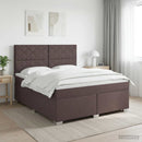vidaXL Boxspring ágy matraccal Sötét Barna 140 x 200 cm Szövet