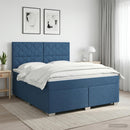 vidaXL Boxspring ágy matraccal fejtámlával Kék 180 x 200 cm Szövet