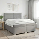 vidaXL Boxspring ágy matraccal Világosszürke 200 x 200 cm Szövet