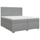 vidaXL Boxspring ágy matraccal Világosszürke 200 x 200 cm Szövet