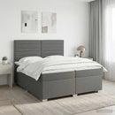 vidaXL Boxspring ágy matraccal Sötétszürke 200 x 200 cm Szövet