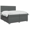 vidaXL Boxspring ágy matraccal Sötétszürke 200 x 200 cm Szövet
