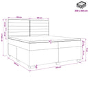 vidaXL Boxspring ágy matraccal Sötétszürke 200 x 200 cm Szövet