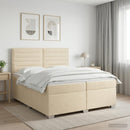vidaXL Boxspring ágy matraccal Krémszínű 200 x 200 cm Szövet