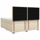 vidaXL Boxspring ágy matraccal Krémszínű 200 x 200 cm Szövet