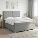 vidaXL Boxspring ágy matraccal Világosszürke 200 x 200 cm Szövet