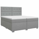 vidaXL Boxspring ágy matraccal Világosszürke 200 x 200 cm Szövet