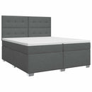 vidaXL Boxspring ágy matraccal Sötétszürke 200 x 200 cm Szövet