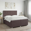 vidaXL Boxspring ágy matraccal Sötét Barna 200 x 200 cm Szövet