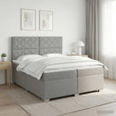 vidaXL Boxspring ágy matraccal Világosszürke 200 x 200 cm Szövet