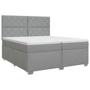 vidaXL Boxspring ágy matraccal Világosszürke 200 x 200 cm Szövet