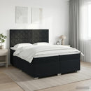 vidaXL Boxspring ágy matraccal fejtámlával Fekete 200 x 200 cm Szövet