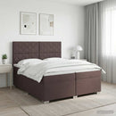 vidaXL Boxspring ágy matraccal Sötét Barna 200 x 200 cm Szövet