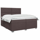 vidaXL Boxspring ágy matraccal Sötét Barna 200 x 200 cm Szövet