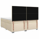 vidaXL Boxspring ágy matraccal Krémszínű 200 x 200 cm Szövet