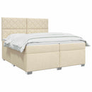 vidaXL Boxspring ágy matraccal Krémszínű 200 x 200 cm Szövet
