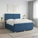 vidaXL Boxspring ágy matraccal fejtámlával Kék 200 x 200 cm Szövet